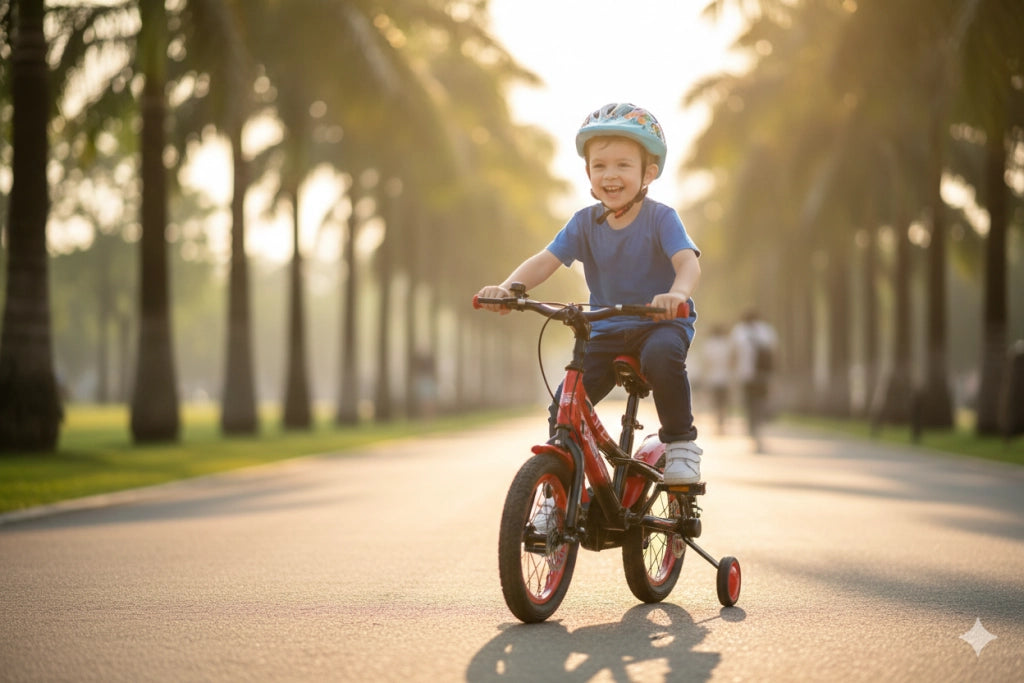 Bicicletta per Bambini 14" Freni a Disco Magik-Bike Racer Rosso