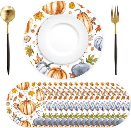 Tavoli di carta per la stagione autunnale - 50 pezzi - foglietti da buttare - diametro 35 cm - cucina ristorante - agriturismo vacanza festa