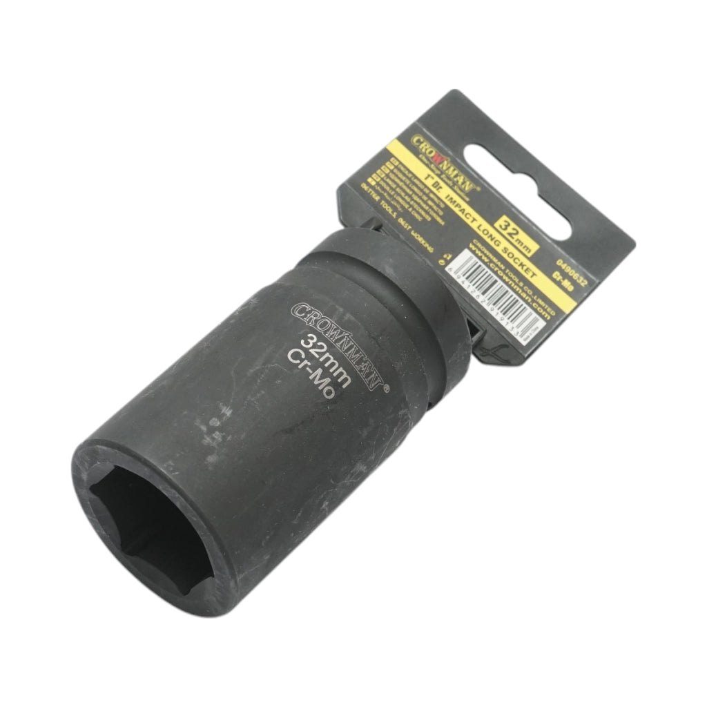 Chiave a bussola a impatto Crownman da 32 mm, attacco quadro da 1 pollice in acciaio Cr-Mo