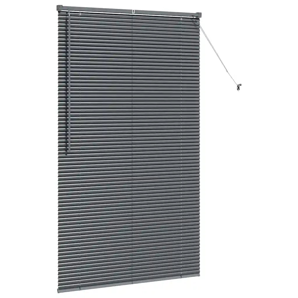 Tendaggi a Veneziana | Tenda a lamelle Grigio scuro 175 x 105 cm Alluminio