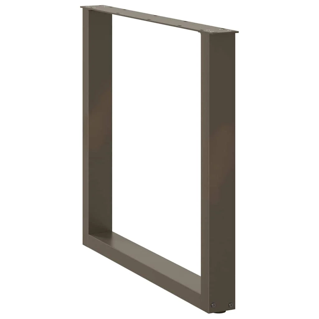 Set di 3 gambe per tavolo da pranzo a forma di U robuste e regolabili 90 x 73 cm in acciaio naturale 02_0057451