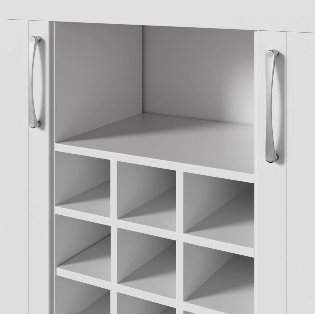 Credenza cucina con vetrine, portabottiglie e ganci 175 cm