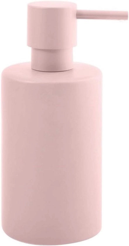 Dispensatore di sapone liquido con pompa in acciaio inossidabile - Porselein, 300 ml, Duraturo e Robusto, Matto Rosa