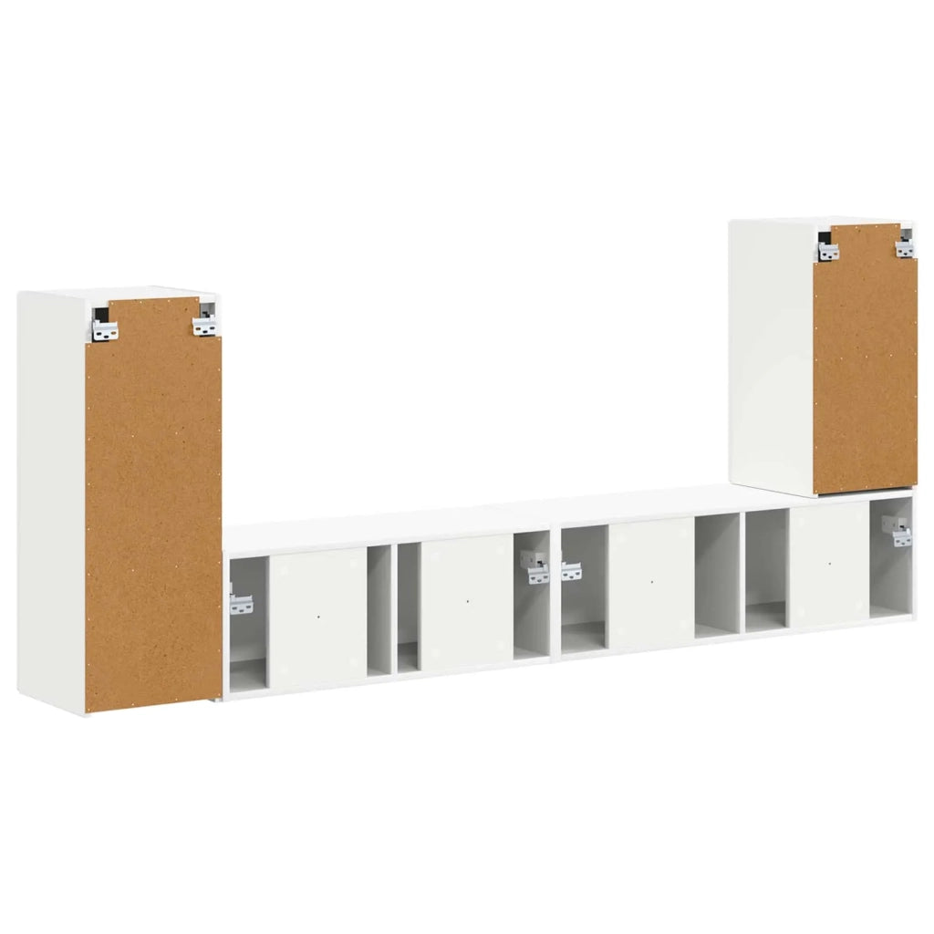 Set mobile TV 4 pcs Bianco Legno multistrato 3409114