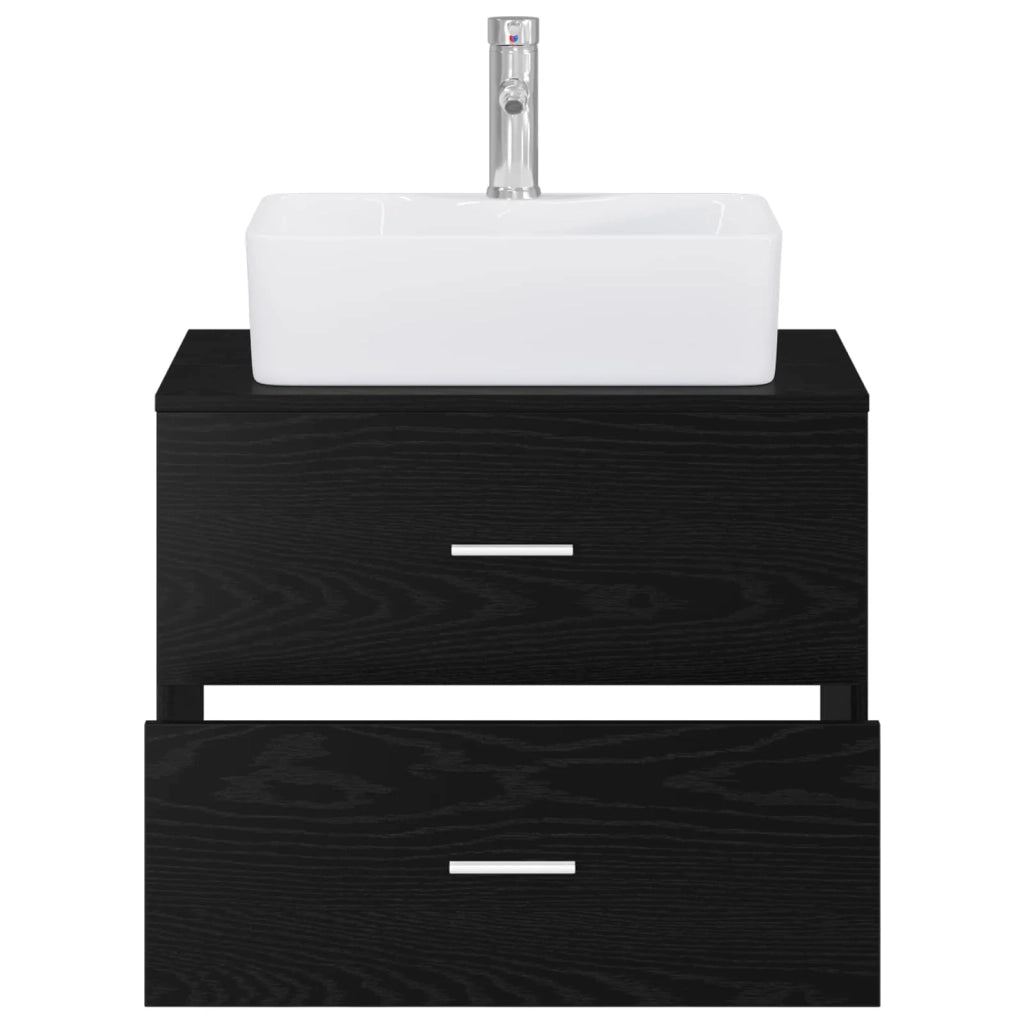 Set di mobili per il bagno Rovere Nero Legno ingegnerizzato 3404383