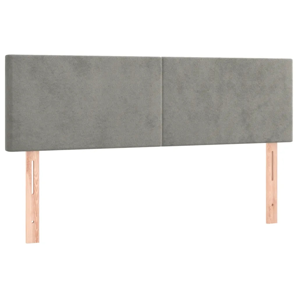 Giroletto a Molle con Materasso Grigio Chiaro 140x190cm Velluto