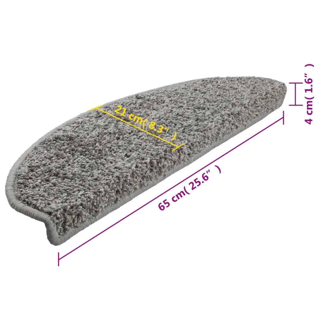 Tappetini per scale 10 pz | Gradini per Scale 65x21x4 cm Grigio Semicircolari Grandi