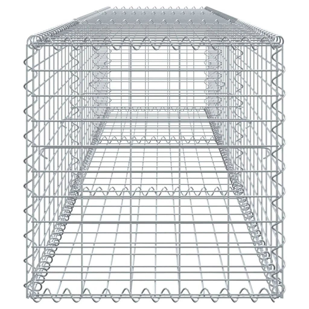 Gabbione recinto a gabbia muro di contenimento con coperchio 300 x 50 x 50 cm ferro zincato argento 02_0040156