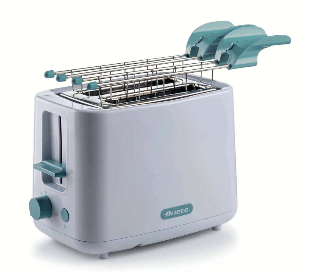 Ariete 147 Breakfast Tostapane 2 Slot 7 Livelli di Doratura Espulsione Automatica Pulsante Stop Pinze Acciaio Inox 760W colore Bianco