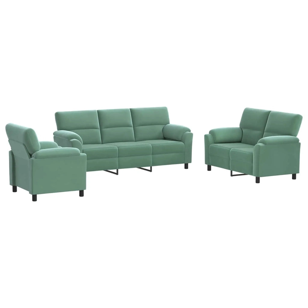 Set di divani 3 pcs Verde Mare Velluto 3430473