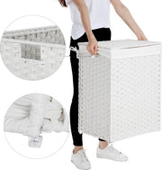 Asciugamani - Realizzato in polirotano bianco - Asciugamani - Organizzatore per asciugamani - Asciugamani - Asciugamani per asciugamani - Asciugamani in plastica - Srotolatore per asciugamani - Naturale - 46 x 33 x 60 cm (L x B x H)
