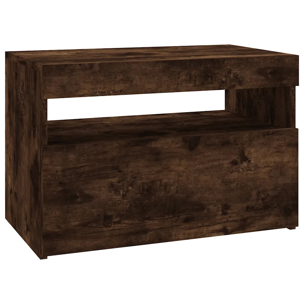 Mobile TV | Armadietto TV | Mobile Porta TV con Luci LED Rovere Fumo 60x35x40 cm