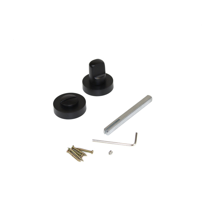 Set di Nottolino su Rosetta Rotonda per Porta Interna 35 mm Zama Nero 5 Pezzi Emuca