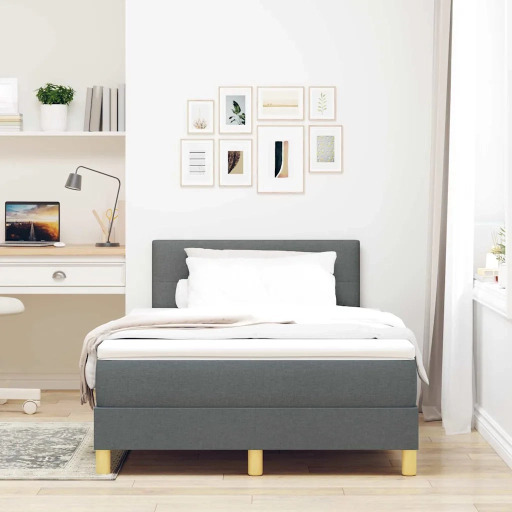 Letto a Sorgente LED Grigio scuro 120 x 200 cm Tessuto 3342430