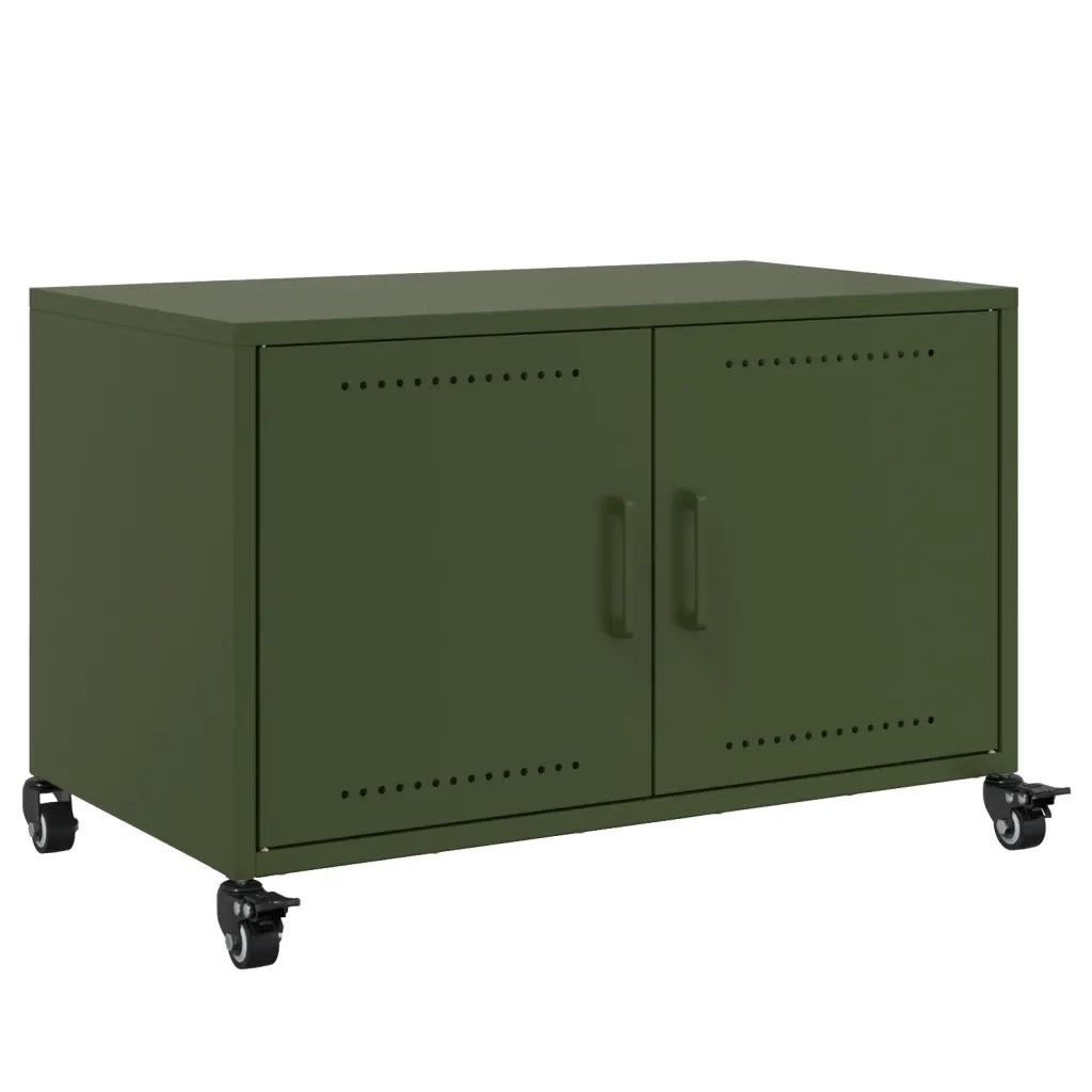 Mobile TV Verde Oliva 68x39x43,5 cm in Acciaio