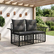 Loveseat da esterno 2 pz 2-Numero di posti Nero e Grigio scuro 42026729