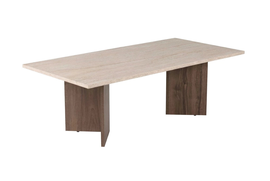 Tavolino in legno "Sabin" - 119 x 60 x 40 cm - Travertino