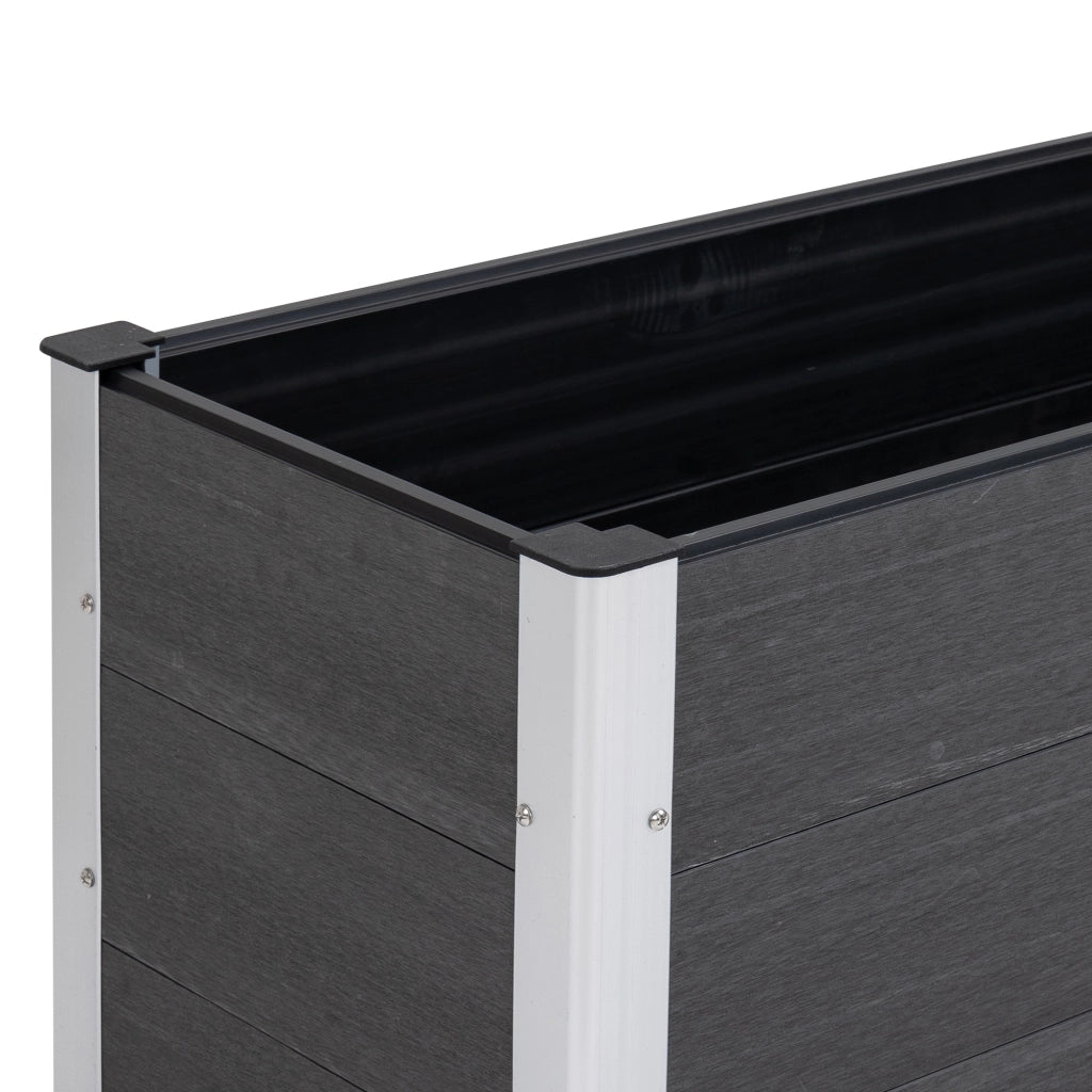 FIORIERA Rettangolare 100x50x55,5 cm Grigio in WPC e Alluminio senza fondo
