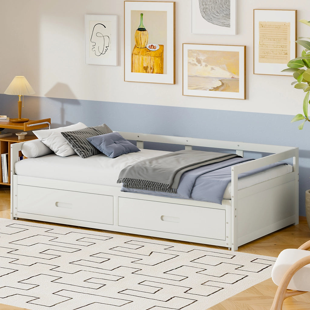 Letto sofa estraibile legno di pino bianco 180x200 cm