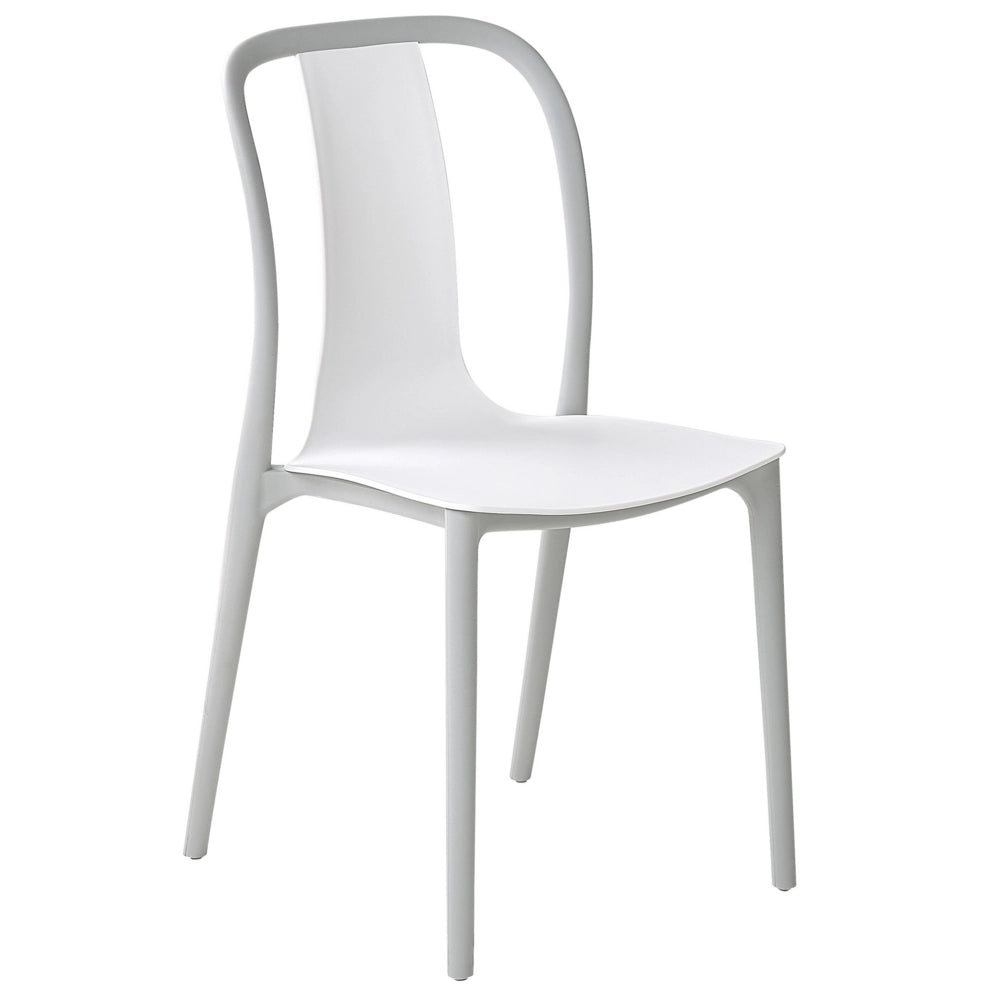 Set di 4 Sedie materiale sintetico da Esterno in Colore Bianco e Grigio giardino patio terrazzo