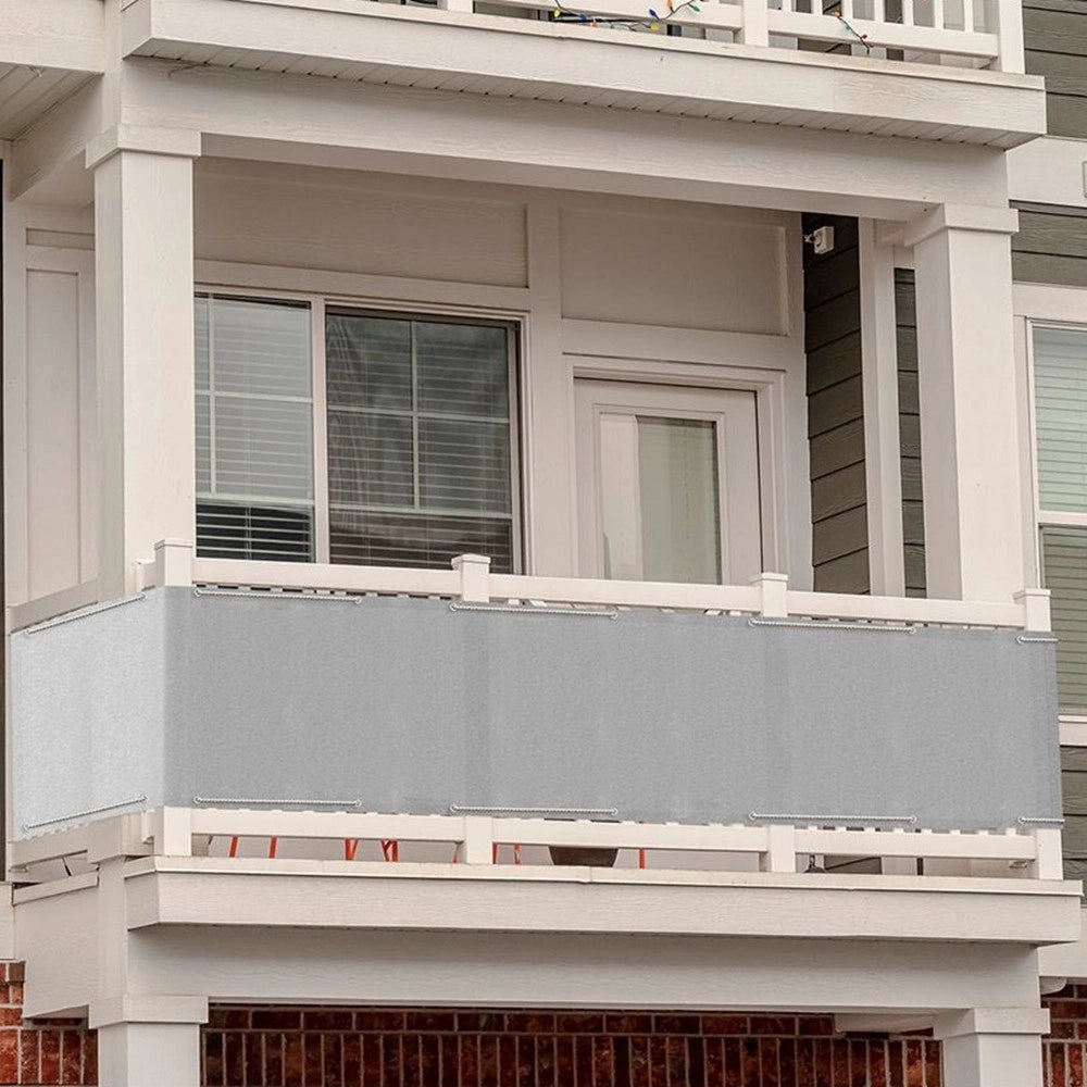 Trade Shop - Telo Copertura Ringhiera Balcone Grigio 85x500cm Frangivista Protezione Vento Polietilene -