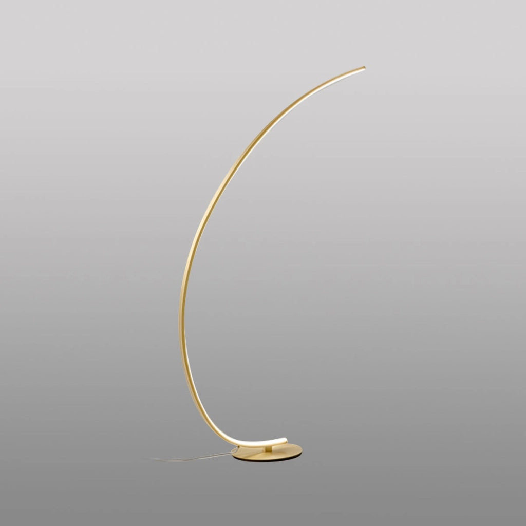 Lampada da terra IOLE P/T - Struttura in alluminio oro spazzolato, LED 30W 1100lm 3000K, Dimmerabile Push integrato - Design Minimalista Gealuce