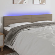 Testiera a LED-Testata con LED Tortora 200x5x78/88 cm in Tessuto 473569