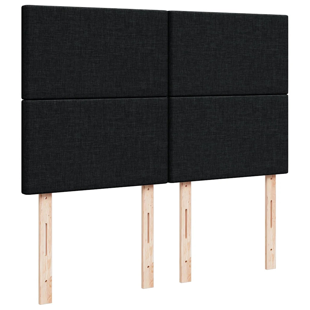 Struttura Letto Pouf con Materasso Nero 140x190 cm in Tessuto 3313922