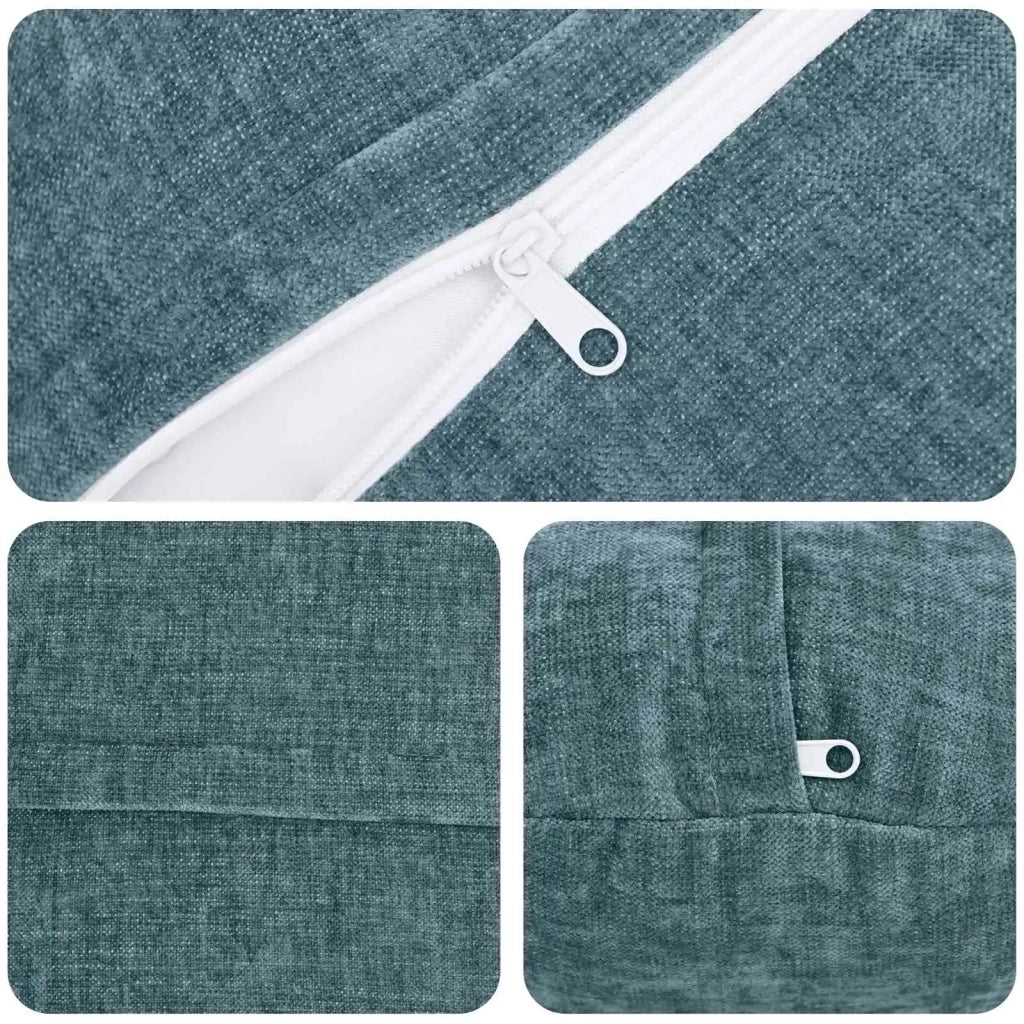 Federa 2 pz HEERLEN Blu Ø 60 cm Tessuto Chenille 922961