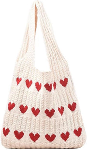 Borsa da spiaggia per donna a mano con maniglia e tasche laterali - Bianco