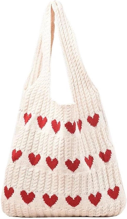 Borsa da spiaggia per donna a mano con maniglia e tasche laterali - Bianco