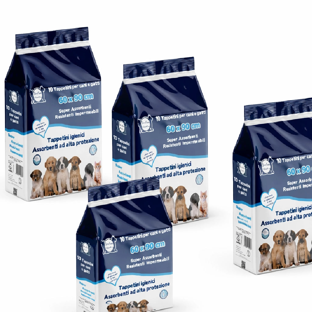 120pz Tappetini Igienici Traversine Cane Super Assorbenti 60x90cm con adesivo