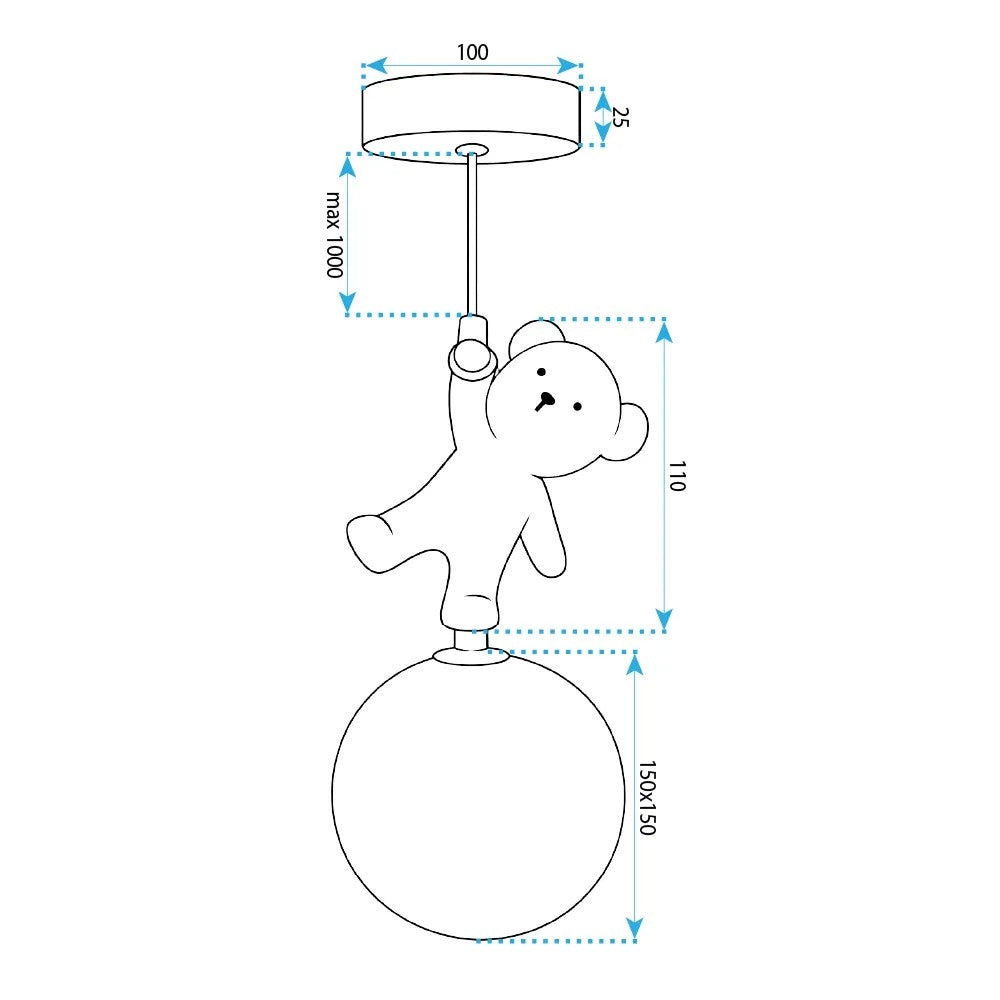 Lampada A Sospensione Da Soffitto Orso In Piedi Sulla Luna G166-1cp
