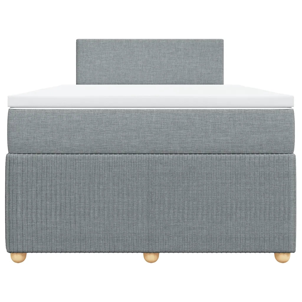 Giroletto a Molle con Materasso Grigio Chiaro 120x190cm Tessuto
