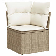 Set Divano da Giardino con cuscino 12 pcs Beige Poly Rattan