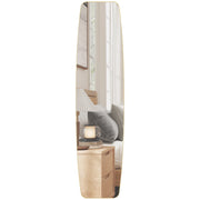 Specchio ovale da parete 160x40 cm ¨C zephmum ¨C cornice metallo e legno, dorato