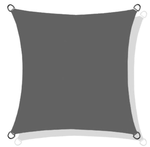AIO FACTORY 3x3 m Tenda a vela impermeabile da giardino grigia