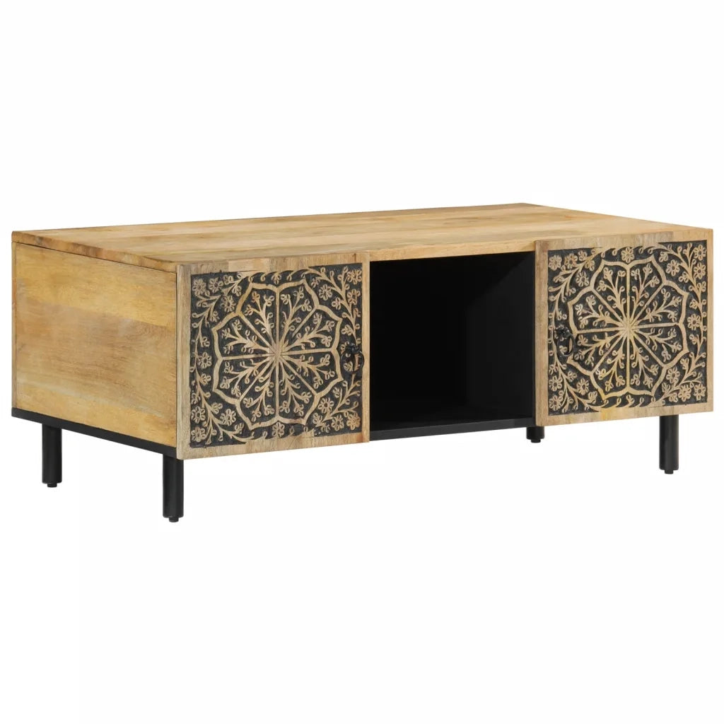 Tavolino da salotto | Tavolino da caff¨¨ | Tavolino da Soggiorno 100x54x40 cm in Legno Massello di Mango