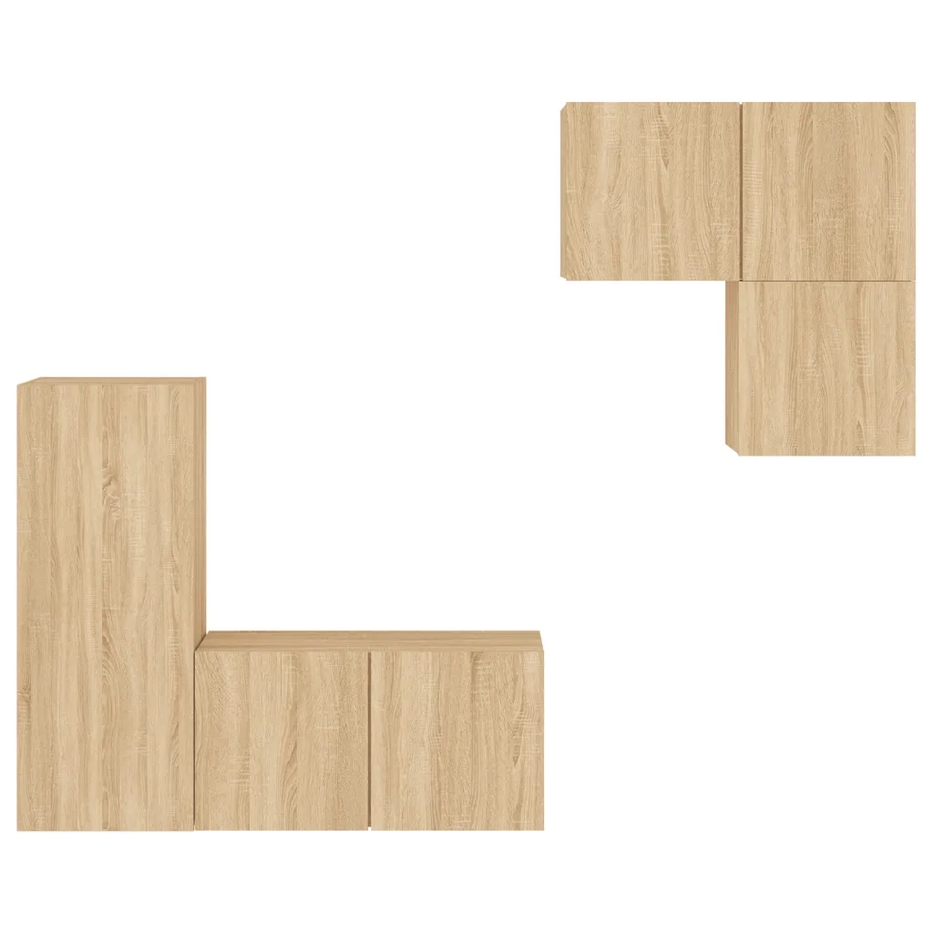 Mobili TV a Muro 4pz Rovere Sonoma in Legno Multistrato 3216430