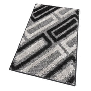 Tappeto Bagno 50x110 Cm Moderno Morbido Soffice Assorbente Asciugapassi Antiscivolo Lavabile Nero
