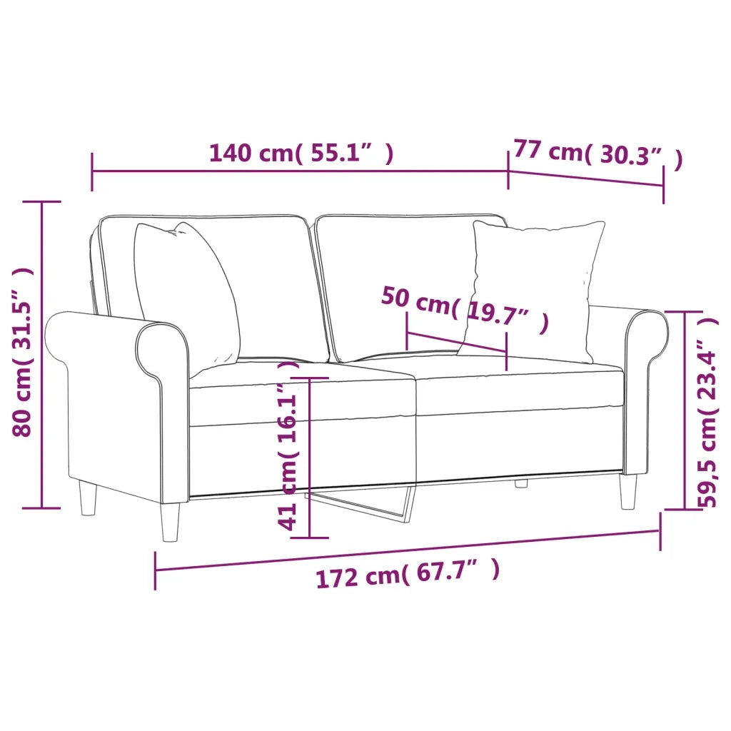 Divano a 2 Posti con Cuscini Grigio Scuro 140 cm in Tessuto cod mxl 65488