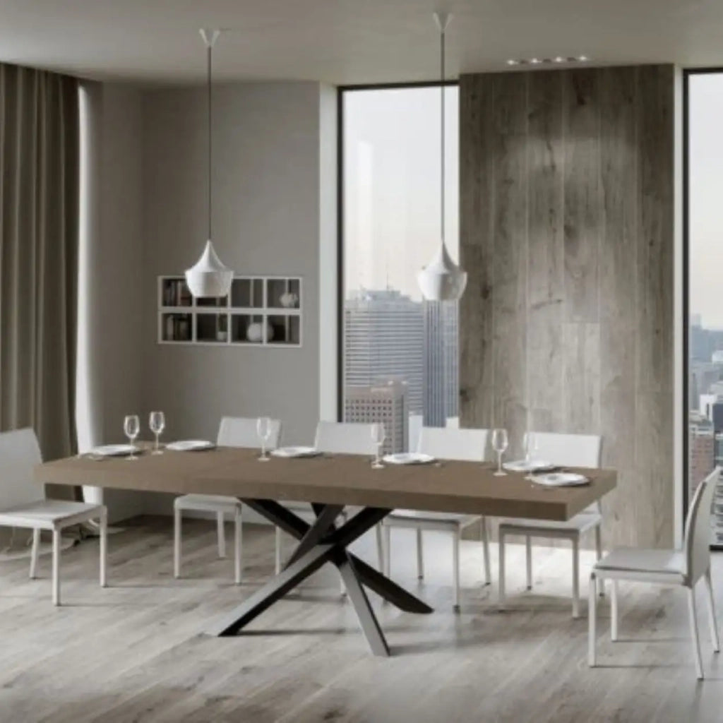 Tavolo allungabile 180/284x90 cm Volantis Premium tortora gambe antracite