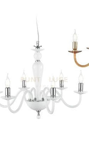 LAMPADARIO PAGANINI 12 LUCI BIANCO CROMO ATTACCO E14 D.84CM