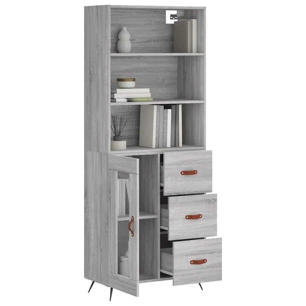 Credenza Grigio Sonoma 69,5x34x180 cm in Legno Multistratocod mxl 77588