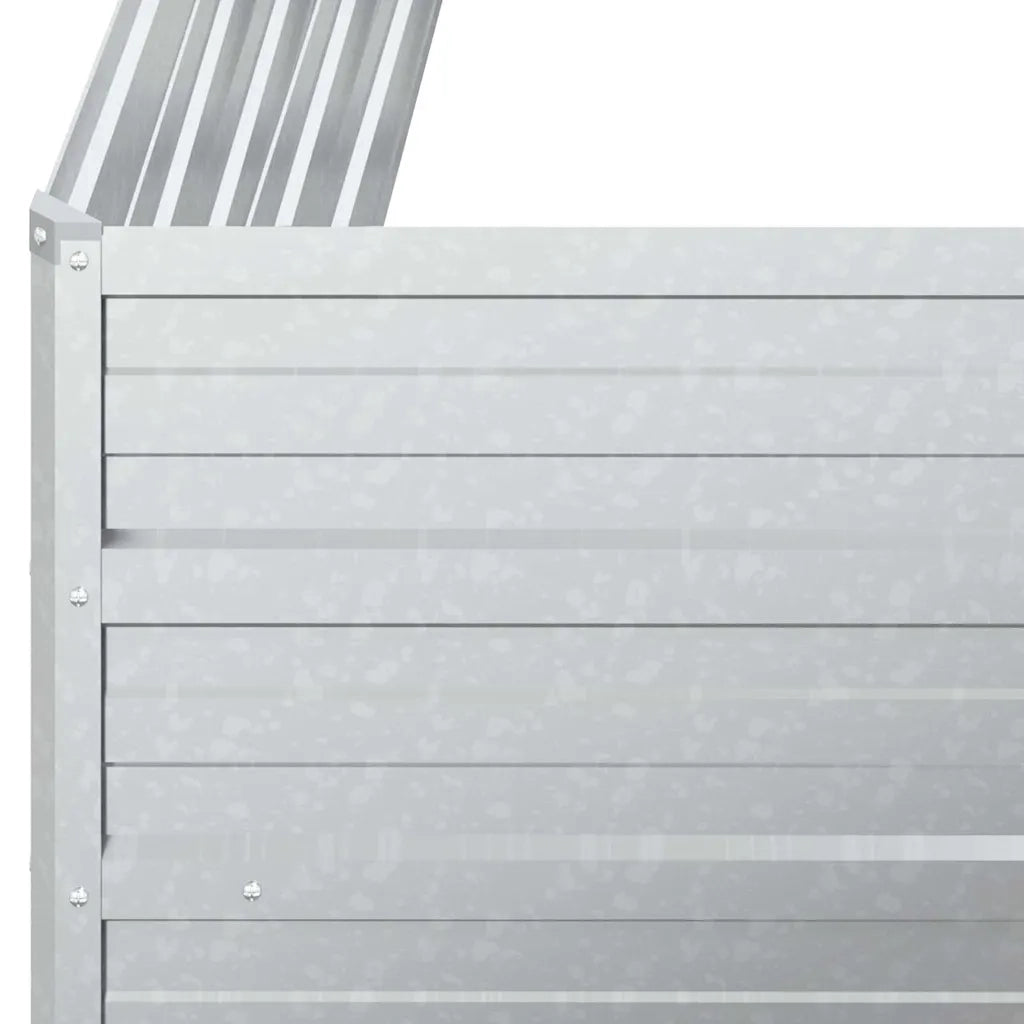 Letto Rialzato Giardino 100x40x77 cm in Acciaio Zincato Argento 316896