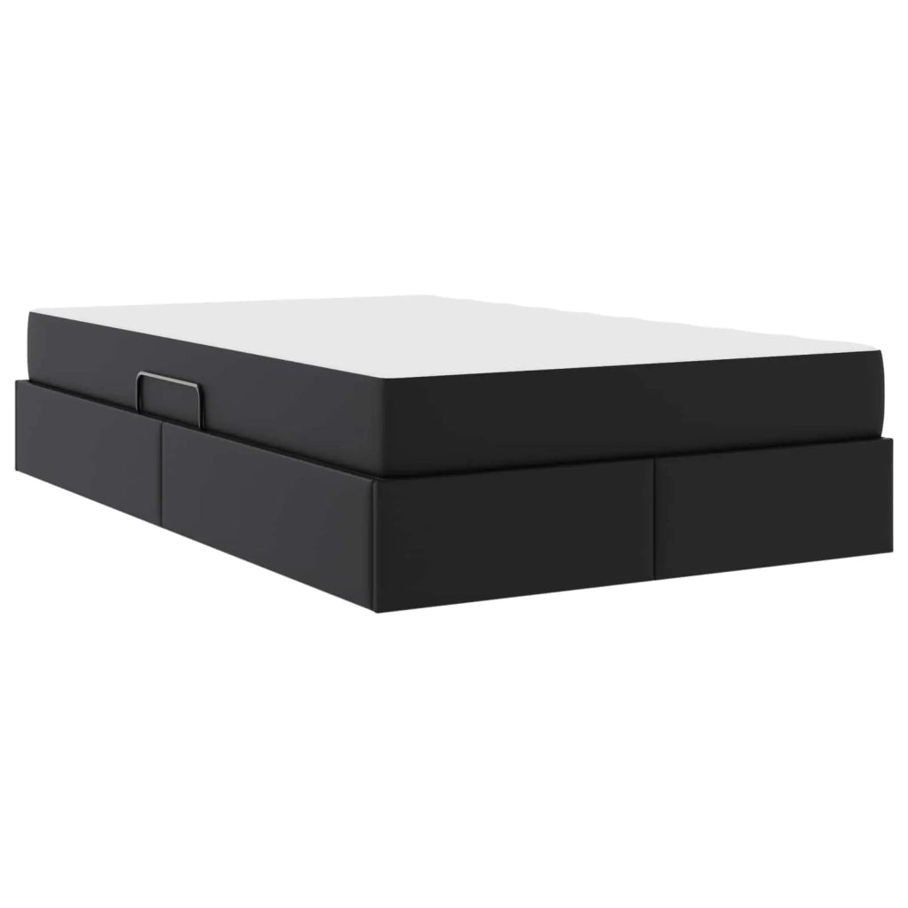 Letto con contenitore e materasso 2 pcs Nero Pelle 3399600