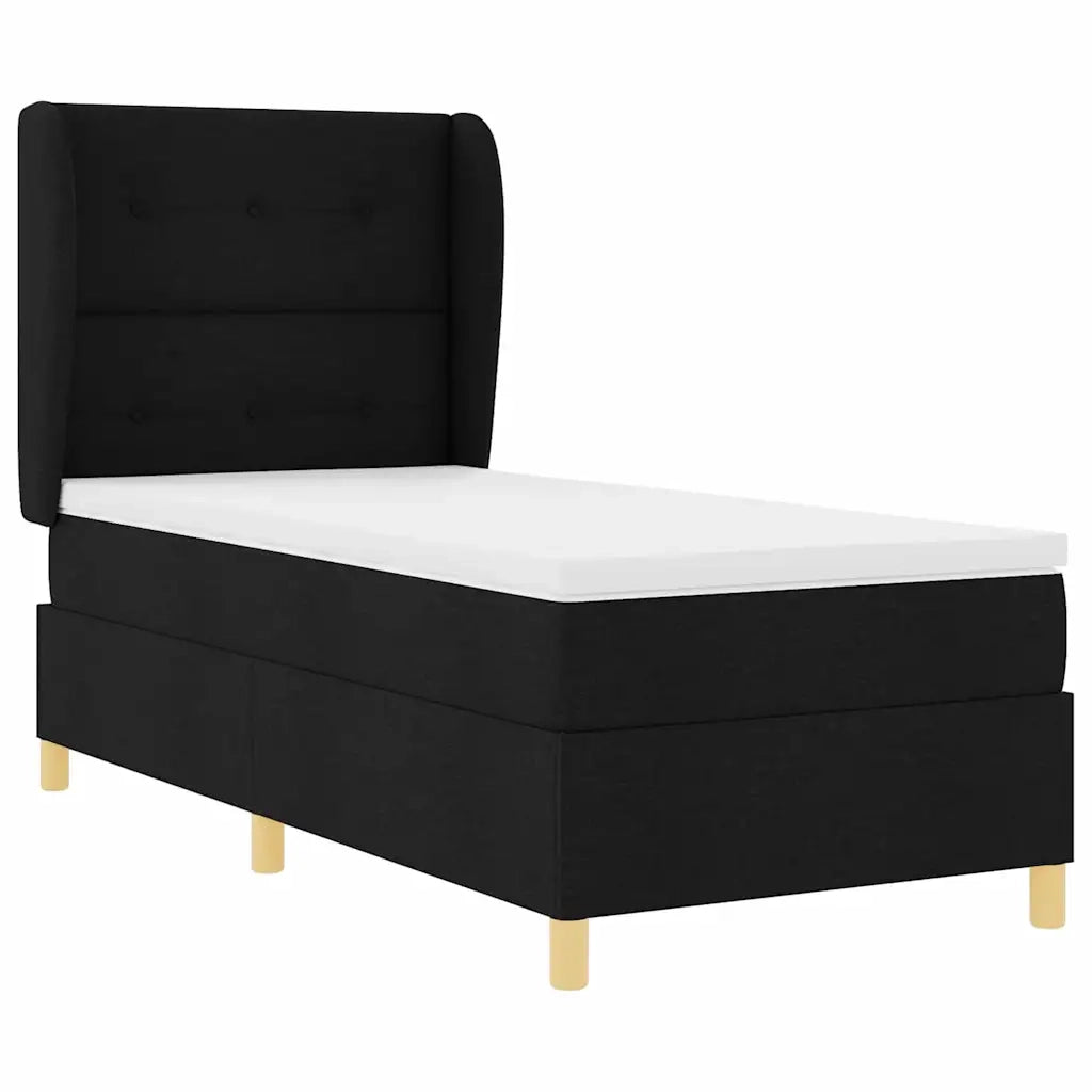 Letto a molle con materasso Nero 200 x 100 cm Tessuto 3340741