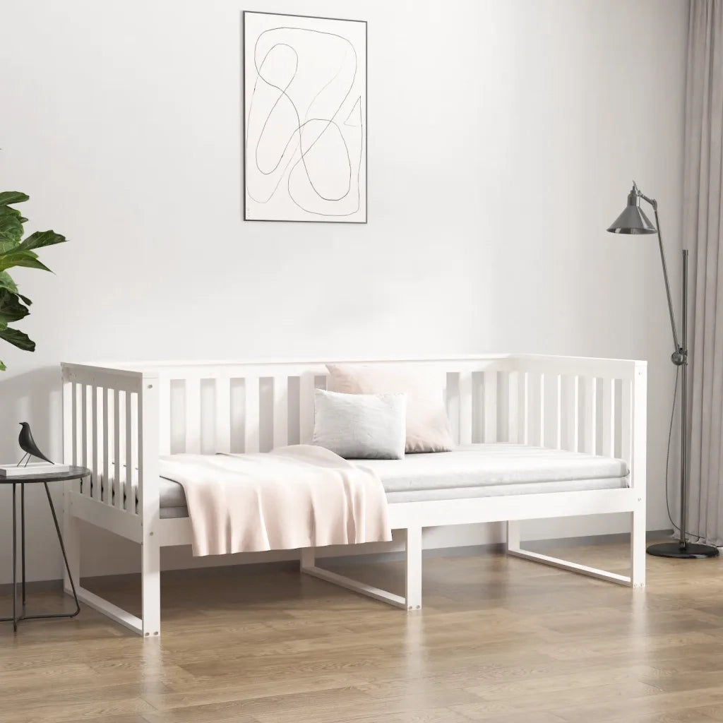 Dormeuse senza Materasso Bianca 90x190 cm Legno Massello Pino 820882