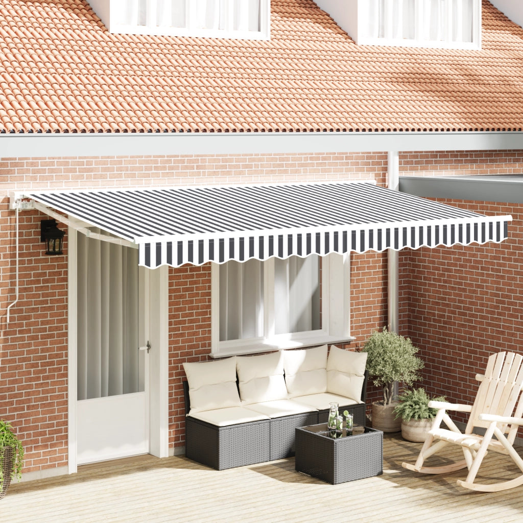 Tessuto di Ricambio per Tenda da Sole 4x2 m Antracite e Bianco