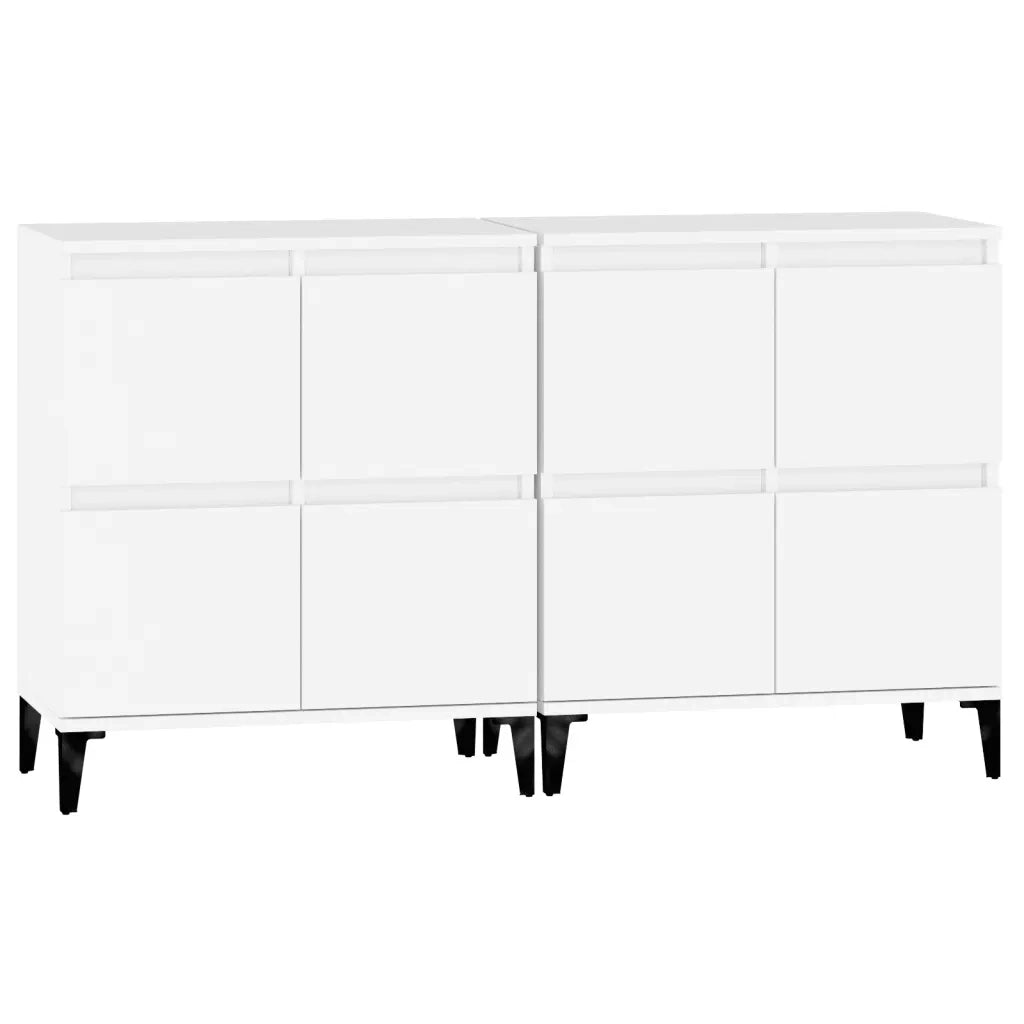 Credenze 2pz | Madia | Buffet da pranzo | Armadio da pranzo Bianche 60x35x70 cm in Legno Multistrato